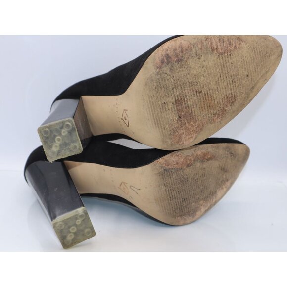 Katy Perry Black Suede Pointed Toe Pumps Clear Block Heels Womens Shoes Size 6.5 - Picture 6 of 8